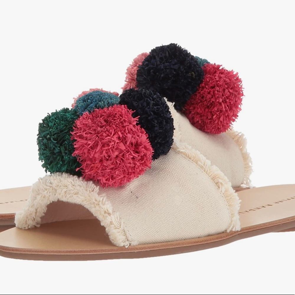 Loeffler Randal Pom Pom Sandals size 7